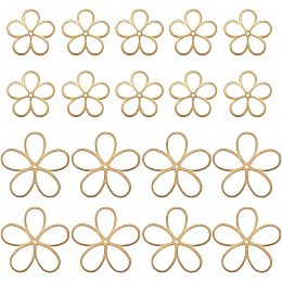 BENECREAT 20Pcs 2 Style Flower Hollow Frame Pendant, Brass Geometric Frame Pendant Blanks for Resin Jewelry Making DIY Necklace Bracelet Keychain Earring