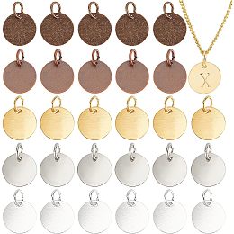 AHANDMAKER 50 Pieces Brass Blank Pendants, 12 mm Blank Stamping Tag Pendants, Flat Round Charms Stamping Tag for Bracelet Necklace Earring Charms DIY Jewelry Making