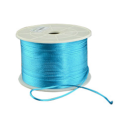 Honeyhandy Round Nylon Thread, Rattail Satin Cord, for Chinese Knot Making, Dark Turquoise, 1mm, 100yards/roll