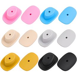 CHGCRAFT 12Pcs 6 Colors Cowboy Hat Silicone Beads Pen Beads Silicone Loose Spacer Beads for DIY Necklace Bracelet Earrings Keychain Crafts Jewelry Making