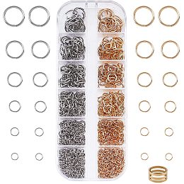 UNICRAFTALE About 930pcs 12 Sizes Open Jumps Rings Golden & Stainless Steel Color Connector Rings Stainless Steel Metal Jump Ring Jewelry Connectors for DIY Jewelry Making