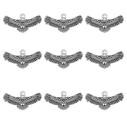 UNICRAFTALE 10pcs Antique Silver Tibetan Style Eagle Charm Stainless Steel Pendants Metal Vintage Dangle Pendants for DIY Jewelry Making13x25x2mm