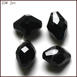 Honeyhandy Imitation Austrian Crystal Beads, Grade AAA, Faceted, Bicone, Black, 10x13mm, Hole: 0.9~1mm