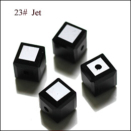 Honeyhandy K9 Glass, Imitation Austrian Crystal Beads, Grade AAA, Faceted, Cube, Black, 5~5.5x5~5.5x5~5.5mm(size within the error range of 0.5~1mm), Hole: 0.7~0.9mm