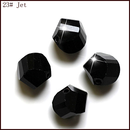 Honeyhandy Imitation Austrian Crystal Beads, Grade AAA, Faceted, Polygon, Black, 10mm, Hole: 0.9~1mm