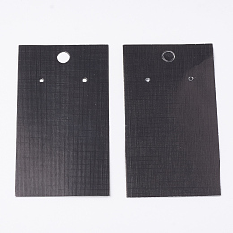 Honeyhandy Paper Display Cards, Used For Necklaces, Earrings, Bracelets and Pendants, Rectangle, Black, 9x5x0.03cm, Hole: 0.65cm