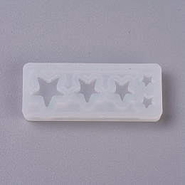 Honeyhandy Silicone Molds, Resin Casting Molds, For UV Resin, Epoxy Resin Jewelry Making, Star, White, 42x17x5mm