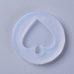 Honeyhandy Silicone Molds, Resin Casting Molds, For UV Resin, Epoxy Resin Jewelry Making, Spades Heart, White, 52x7mm, Spades Heart: 36x33mm