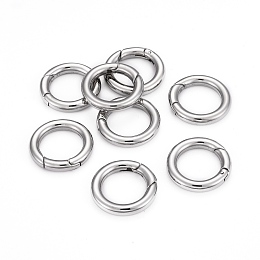 Honeyhandy 304 Stainless Steel Spring Gate Rings, O Rings, Manual Polishing, Stainless Steel Color, 20x3.5mm