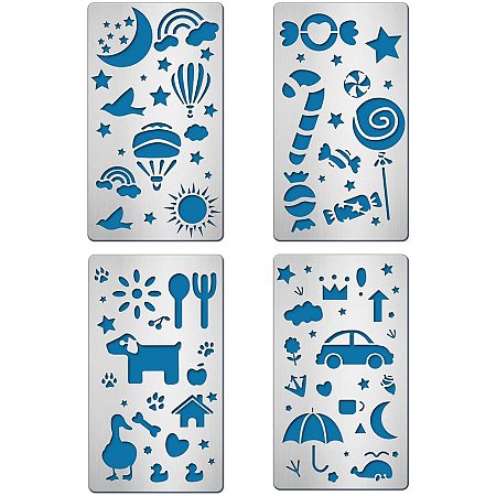 BENECREAT 4 Sets Animal Cutting Dies 4 Styles Metal Embossing Cutting Stencils for Making Photo Decorative Paper Scrapbooking Embossing Card