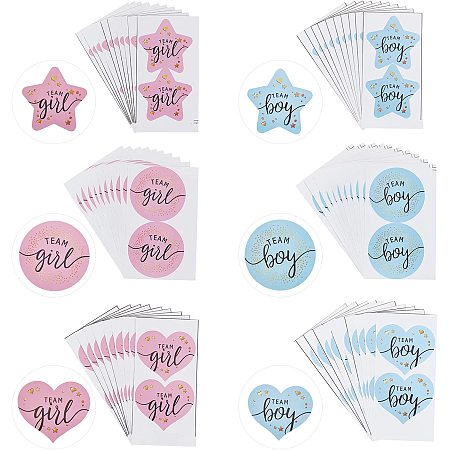 SUPERFINDINGS 120 Pcs 3 Style Gender Reveal Stickers Newborn Shower Stickers Adhesive Shower Labels Sticker for Gender Reveal Party Supplies