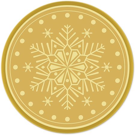 CRASPIRE 100pcs Embossed Foil Stickers Snowflake Pattern Gold Foil Certificate Seals 1.9