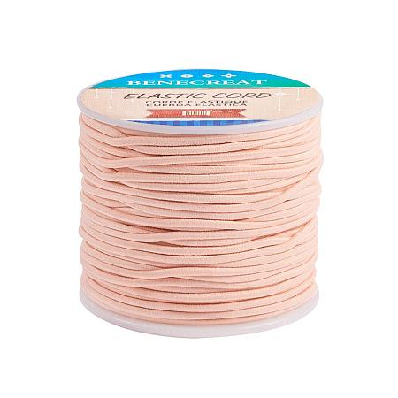BENECREAT 2mm 55 Yards Elastic Cord Beading Stretch Thread Fabric Crafting Cord for Jewelry Craft Making (PeachPuff)