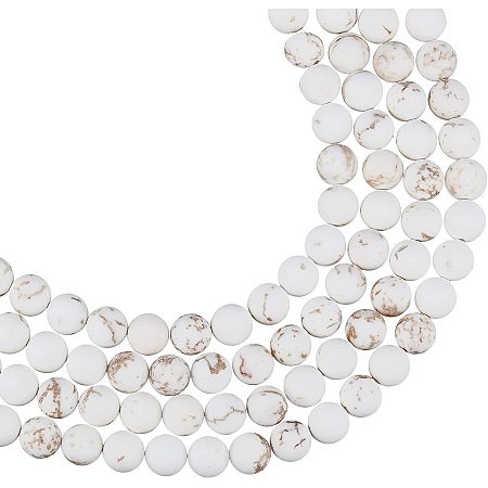 Arricraft About 74 Pcs Frosted Natural Stone Beads 8mm, Natural Howlite Beads, Gemstone Loose Beads for Bracelet Necklace Jewelry Making ( Hole: 1mm )