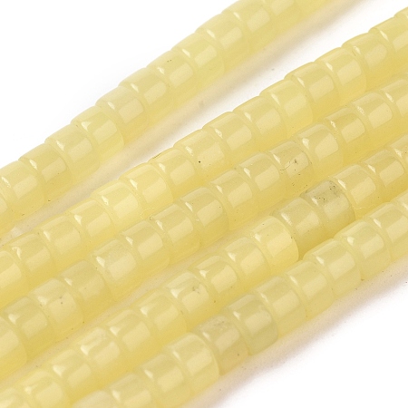 Honeyhandy Natural Lemon Jade Beads Strands, Flat Round/Disc, 4x2mm, Hole: 0.7mm, about 154pcs/strand, 15.43 inch(39.2cm)
