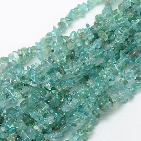 Honeyhandy Natural Apatite Chip Beads Strands, 3~5x3~5mm, Hole: 1mm, about 32 inch