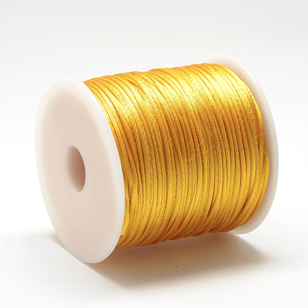 Honeyhandy Nylon Thread, Rattail Satin Cord, Orange, about 1mm, about 76.55 yards(70m)/roll