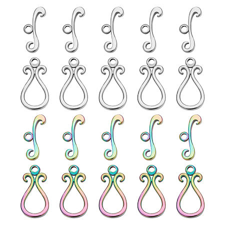 SUNNYCLUE 1 Box 10 Sets Toggle Clasps Toggle Jewelry Clasps Teardrop 304 Stainless Steel Toggle Clasp T-Bar Connectors OT Clasps for Jewelry Making Women Adults DIY Necklace Bracelet Crafts Supplies