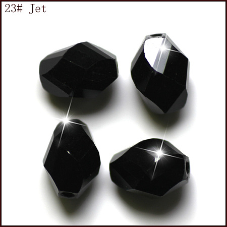 Honeyhandy Imitation Austrian Crystal Beads, Grade AAA, Faceted, Bicone, Black, 10x13mm, Hole: 0.9~1mm