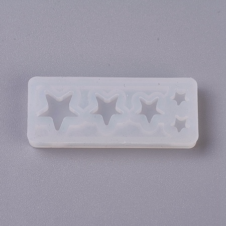 Honeyhandy Silicone Molds, Resin Casting Molds, For UV Resin, Epoxy Resin Jewelry Making, Star, White, 42x17x5mm
