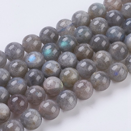 Honeyhandy Natural Labradorite Beads Strands,  Round, 8mm, Hole: 1mm, about 47pcs/strand, 15.5 inch
