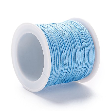 Honeyhandy Braided Nylon Thread, DIY Material for Jewelry Making, Light Sky Blue, 0.8mm, 100yards/roll