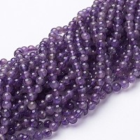 Arricraft 16 inches Amethyst Strands, Round, about 95pcs/strand, 4mm in diameter, hole: 0.8mm