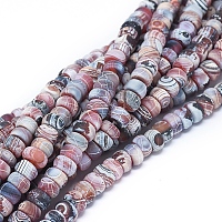 Arricraft Natural Weathered Agate Beads Strands, Dyed & Heated, Rondelle, 8x3~5mm, Hole: 0.8mm, about 68pcs/Strand, 14.76''(37.5cm)