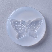 Honeyhandy Food Grade Silicone Molds, Fondant Molds, For DIY Cake Decoration, Chocolate, Candy, UV Resin & Epoxy Resin Jewelry Making, Butterfly, White, 58x11mm, Butterfly: 50x30mm