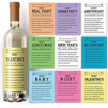 Arricraft 18 Sheets 9 Style Wedding Theme Paper Adhesive Sticker Wine Bottle Label Sticker Wine Decal Marriage Labels Supplies for Wedding Party Anniversary Decoration Word 3.93x4.92in