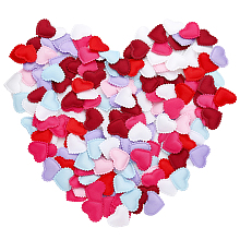 CHGCRAFT 700Pcs 7Colors Heart Confetti Decoration Love Heart Confetti Wedding Room Decoration Cloth with Sponge Simulation Petals for Wedding Valentines Birthday Anniversary Decoration Supplies