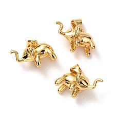 Honeyhandy Brass Charms, Long-Lasting Plated, Elephant, Real 18K Gold Plated, 10.5x17x9.5mm, Hole: 4x3.5mm