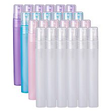 BENECREAT 24 Pack 10ml(0.34oz) Refillable & Reusable Frosted Mist Spray Bottles Atomizer Pumps Perfume, Lotion, Travel-Empty Plastic Bottles - 4 Colors