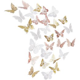 CHGCRAFT 8Sets 8Styles 3D Butterfly Paper Wall Stickers Cute Butterfly Wall Stickers 3D Butterfly Wall Stickers with Tape for Wall or Refrigerator Bedroom Living Room Classroom Decor DIY