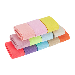 BENECREAT 12M 12 Colors Ultra Wide Thick Flat Elastic Band, Webbing Garment Sewing Accessories, Mixed Color, 40mm, 1m/color