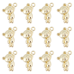 CHGCRAFT 60Pcs Gold Bear Charms Cute Bear Alloy Pendants Little Bear Dangle Charm for Crafting Earrings Bracelets Necklace Ankle Jewellery Making, Light Gold 0.45x0.57x0.16 Inch