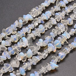 Honeyhandy Opalite Chip Bead Strands, 5~8x5~8mm, Hole: 1mm, about 31.5 inch