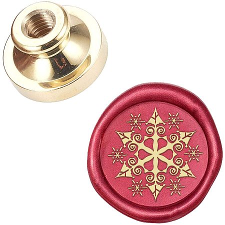 CRASPIRE Wax Seal Stamp Head Snowflake Removable Sealing Brass Stamp Head 25mm for Creative Gift Envelopes Invitations Cards Decoration