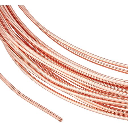 BENECREAT 4 Rolls 21 Gauge Copper Jewelry Wire, Rose Gold Round Copper Wire for Jewelry Craft Making, 16.4 Ft Per Roll