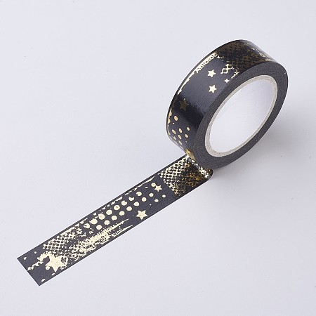 Arricraft DIY Scrapbook Decorative Adhesive Tapes, Star and Moon, Black, 15mm
