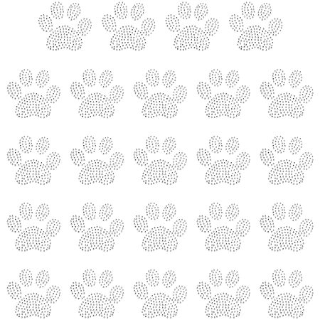 FINGERINSPIRE 24 PCS Glitter Dog Paw Patches, Bling Bear Paw Iron on Stickers, Paw Hotfix Rhinestones Puppy Footprint Label for Cars Truck Window Laptops iPad Tumbler and Yeti Cups