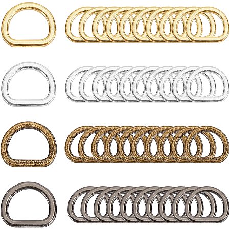 FINGERINSPIRE 240 PCS Mini D Rings Semi-Circular D Ring 4.5mm D-Metal Ring Buckle Small D-Shape Buckle Rings for Hardware Bags/Suspenders Mixed Color D-Rings for DIY Accessories