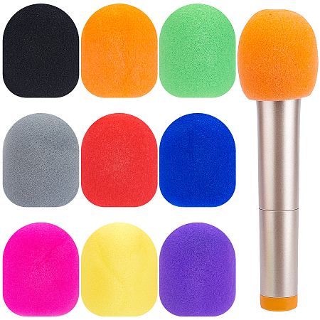 GORGECRAFT 10 Colors 20PCS Microphone Windshield Foam Cover Anti-slip Mic Windscreen Protective Sponge Sleeve Thick Handheld for Stage Accessories Karaoke DJ(Mixed Color)