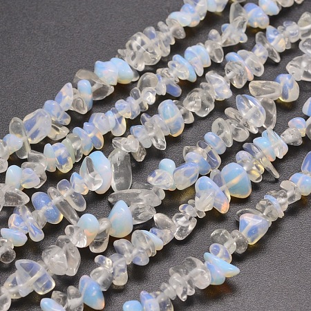 Honeyhandy Opalite Chip Bead Strands, 5~8x5~8mm, Hole: 1mm, about 31.5 inch