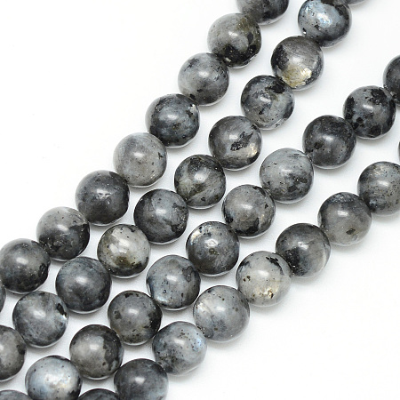 Honeyhandy Natural Labradorite Bead Strands, Round, 10~11mm, Hole: 1mm, about 39pcs/strand, 15.7 inch