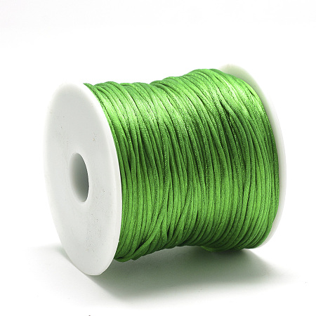 Honeyhandy Nylon Thread, Rattail Satin Cord, Lime Green, about 1mm, about 76.55 yards(70m)/roll