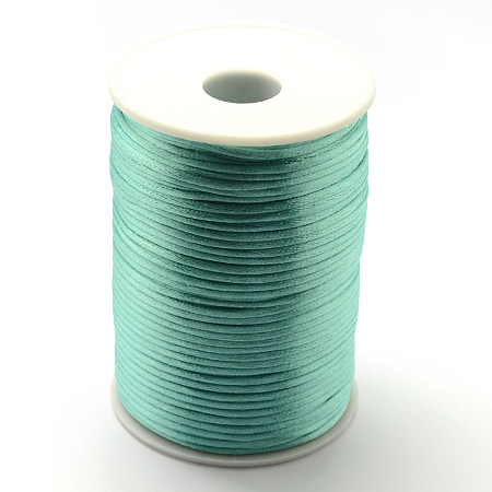 Honeyhandy Polyester Cord, Light Sea Green, 2mm, about 80yards/roll(73.152m/roll)