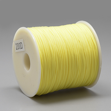 Honeyhandy Polyester Cords, Yellow, 0.8mm, about 131.23~142.16 yards(120~130m)/roll