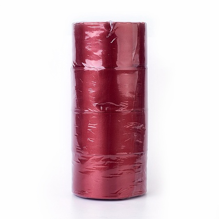 Honeyhandy Single Face Satin Ribbon, Polyester Ribbon, Dark Red, 2 inch(50mm), about 25yards/roll(22.86m/roll), 100yards/group(91.44m/group), 4rolls/group