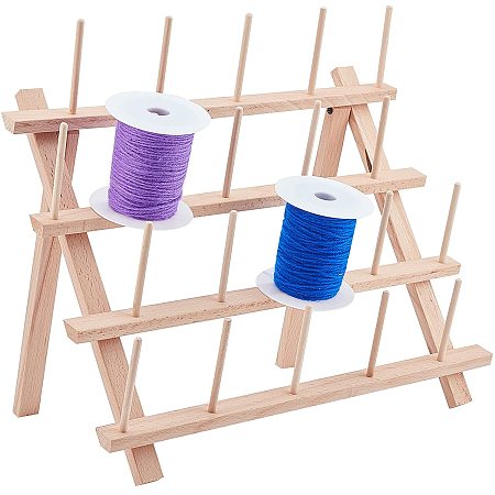 PandaHall Elite 20 Spools Wooden Thread Rack Embroidery Thread Holder  Thread Spools Organizer Wood Sewing Thread Stand for Sewing Quilting  Embroidery Hair-braiding Organization Storage 